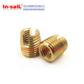 M6 Brass Self Tapping Thread Insert Slotted Nut for Plastics